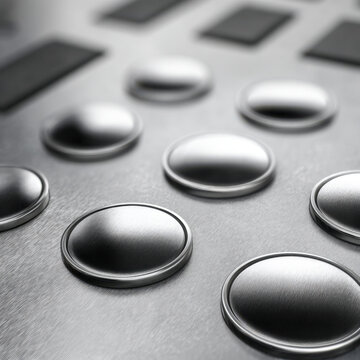 Metal Elevator Control Buttons for Building Technology and Accessibility Marketing