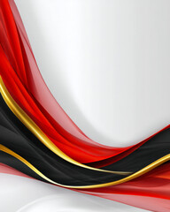 Germany Unity Day Black Red and Gold Ribbon Card With Copy Space