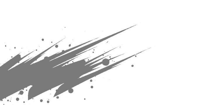 Dynamic black ink streaks slashing diagonally across a white background, with splatter accents and a bold, abstract, high-energy brushstroke style vector design.	
