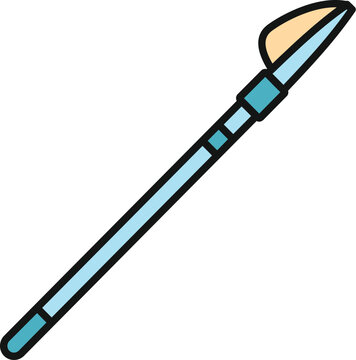 Spear with an arrow like tip on a long handle, ready for hunting or combat