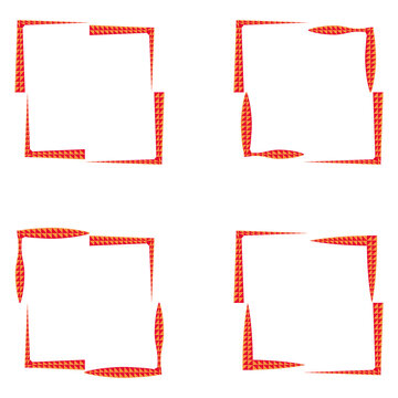 Square frames icon. Red border pattern. Grid layout symbol. Vector illustration