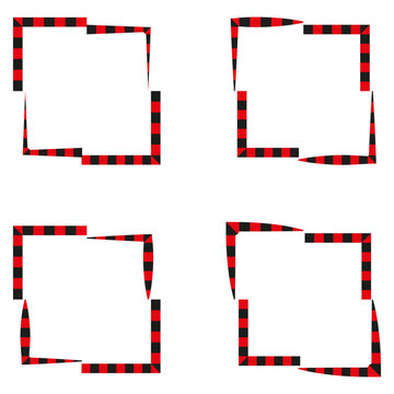 Square frames icon. Dark red border. Grid arrangement symbol. Vector illustration