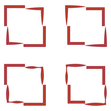 Square frames icon. Red border grid. Green highlight element. Vector illustration
