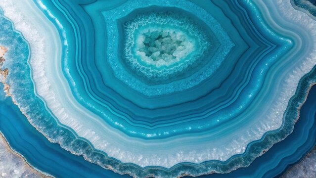 Blue agate geode crystal formation