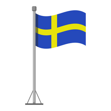 Swedish flag with pole