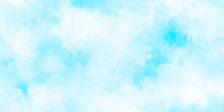 Abstract grunge sky blue soft painted watercolor paint splash. inspiring views of fluffy clouds blue sky background. cloudy blue sky various natural clouds and smoke. morning cloud in the sky.