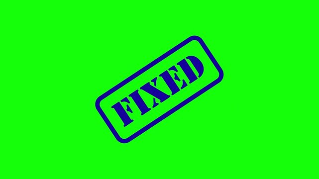 Animated fixed stamp icons in different colors on a green screen background for video editing