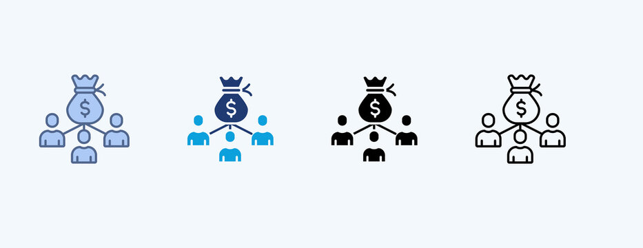 Revenue Stream Multiple Icon Illustration Vector