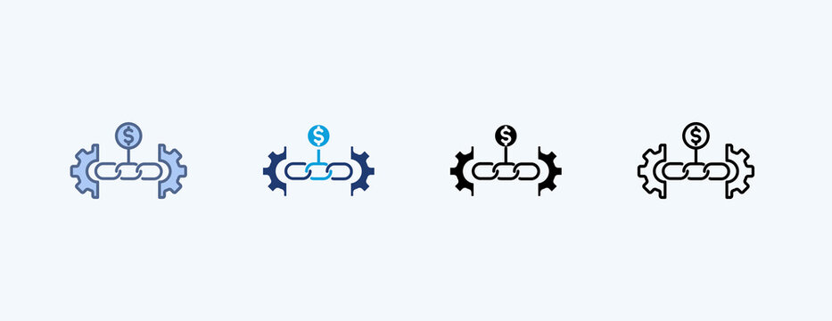Value Chain Multiple Icon Illustration Vector