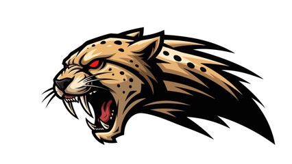 Fierce cheetah head illustration © Ganesha