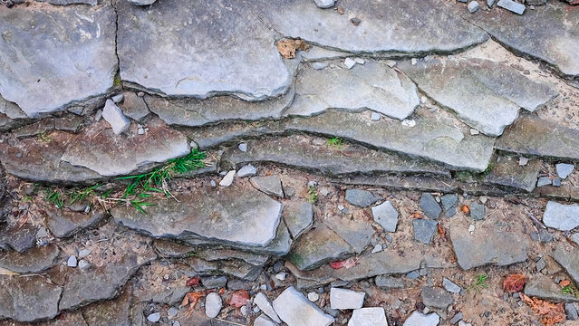 Rocks on ground as nature background.
