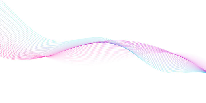 Light pink or blue colorfull wave line background, technology abstract lines on white background undulate  blue wave line swirl, element for design isolated on white and blue.