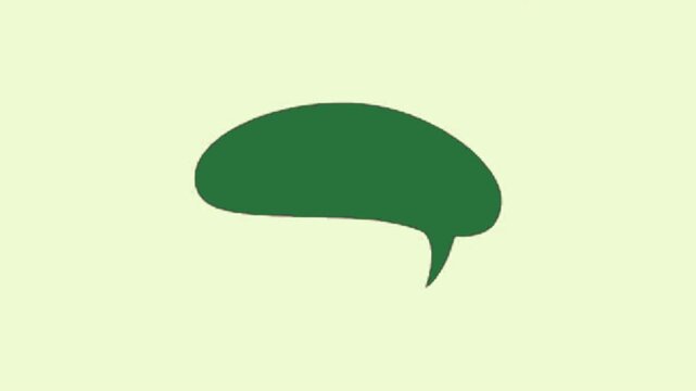 a green speech bubble, for text animations and dialogue scenes.