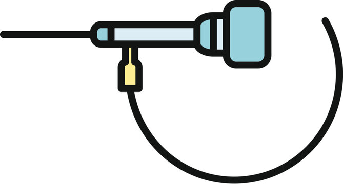 Laparoscope tool representing minimally invasive surgery and healthcare imaging