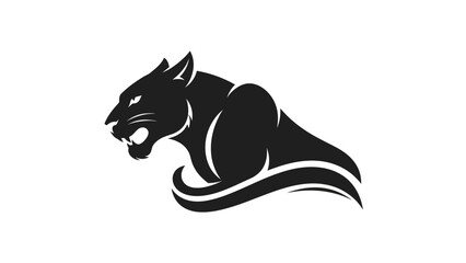 Black panther silhouette design on white © Fcraw