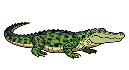 Fototapeta premium Friendly green crocodile cartoon character mascot drawing vector clip art