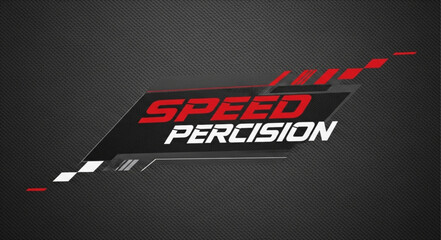 Speed and Precision Text Graphic with Racing Flag Elements. © Duro