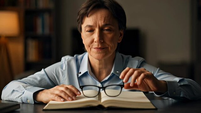 ?Woman enjoying a book in cozy home environment