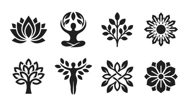 Royal Celebration Vector Icons &ndash; King, Queen, Crown, Cake, Flowers, Heart, Badge, and Club Silhouettes for Elegant Design
