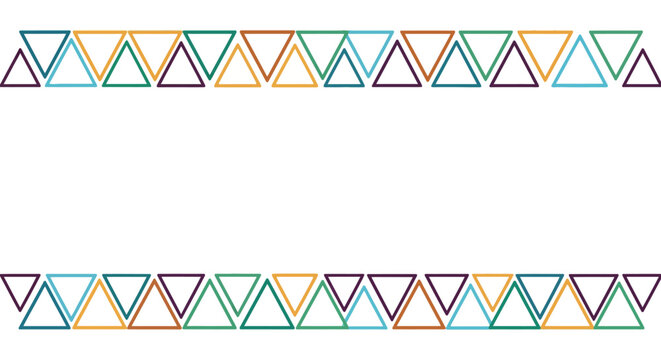 Geometric triangle border with colorful abstract pattern