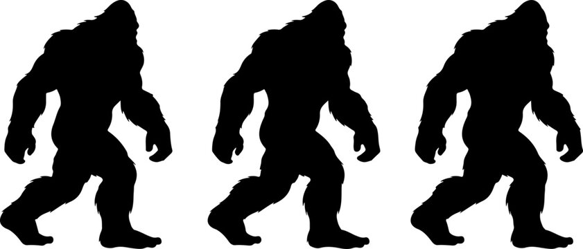 Bigfoot Sasquatch Silhouette Vector Bundle