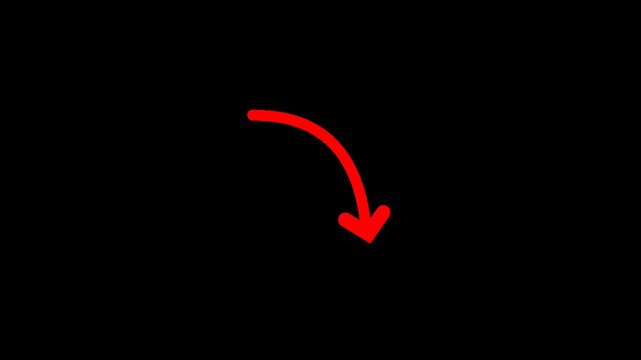 Red curved arrow pointing down