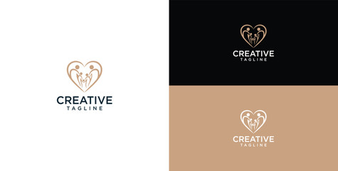 Fototapeta premium Modern abstract heart logo design showcasing intertwining organic elements, representing growth, connection, and a unique creative concept for a dynamic brand identity