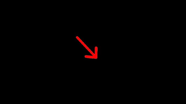 Red arrow pointing downwards on black