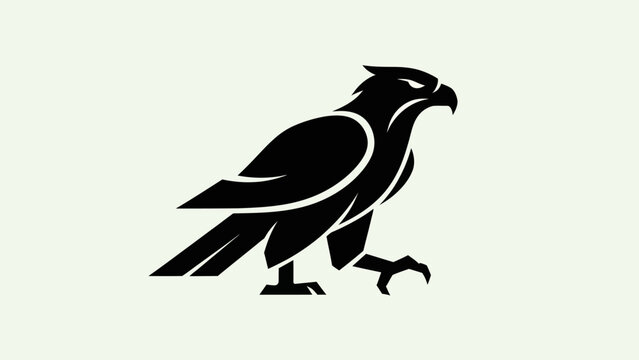 Black eagle silhouette logo design