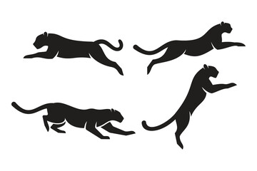 set of cheetah logo vector icon illustration, tiger leopard logo template © Fahrul
