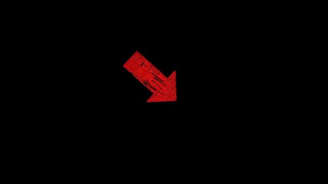 Red arrow pointing downwards on black