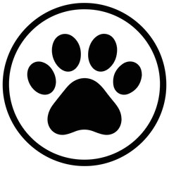 Dog paw print, circular silhouette © Sefat