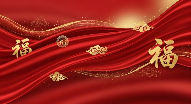 Chinese New Year Red Background Decoration.
