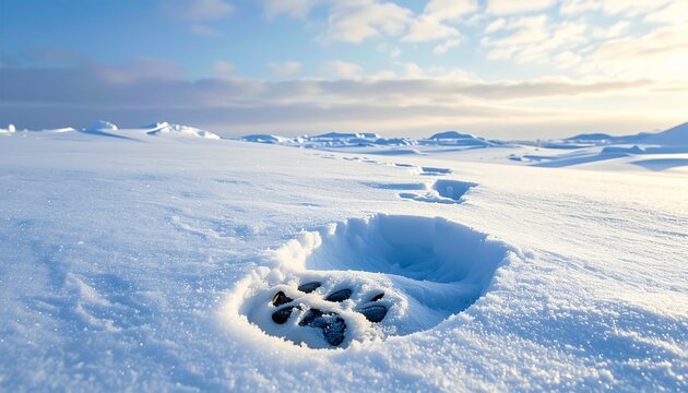 Polar bear resting on ice in Arctic wilderness during daylight