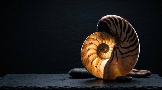 stone on black background