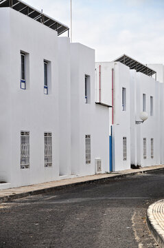 Charming Spanish Street with White Houses in Teguise, Lanzarote