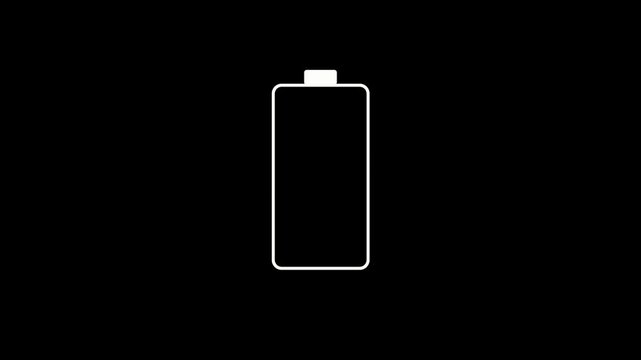 Battery icon on black background