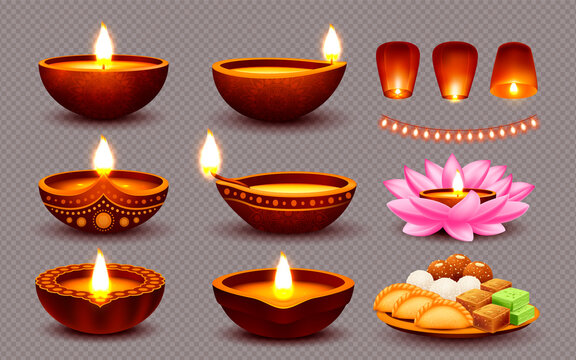 Diwali Festival Lights Vector Collection