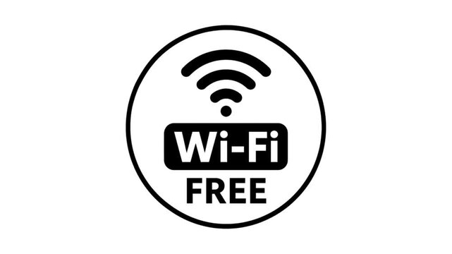 Animated Free Wi-Fi Icon  | Wireless Internet Hotspot Sign Motion Graphics
