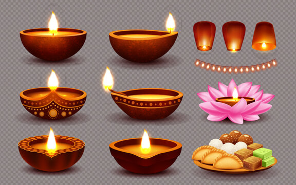 Diwali Festival Lights Vector Collection