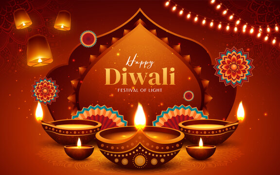 Happy Diwali Traditional Celebration Poster