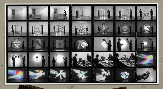Creating modern art visualization project contact sheet