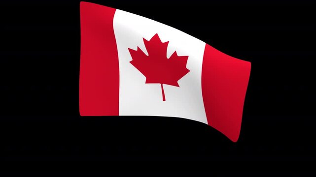 Flag of Canada &ndash; 3d render looped with alpha channel.