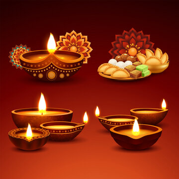 Diwali Decorative Elements Set
