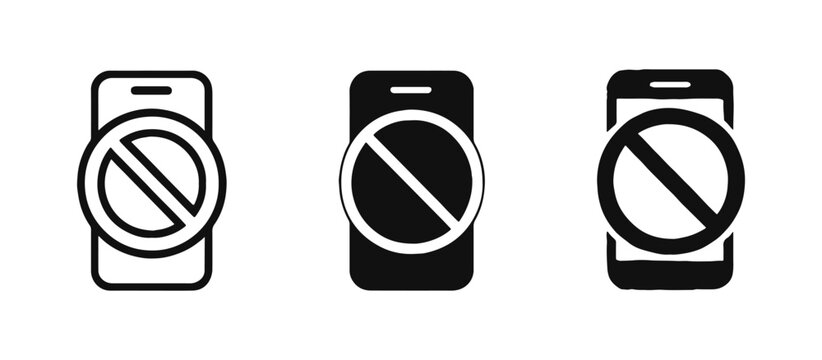 Smartphone Prohibited and No Phone Access Symbol Set