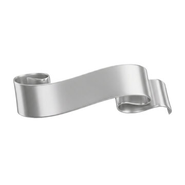 Silver elegant scroll ribbon banner, design element