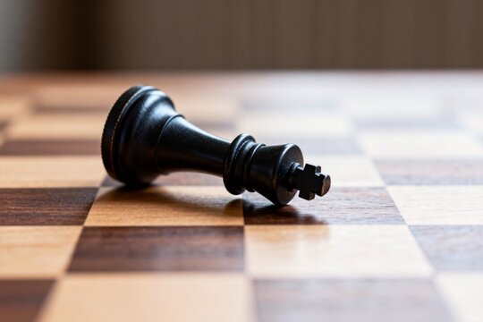 Falling chess king on board