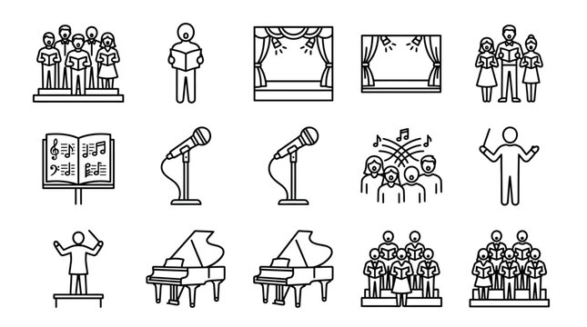 Chorus Clipart Black And White