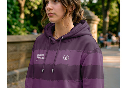 Women's Hoddie Mockup Template for Poster Design and Visual Campaign