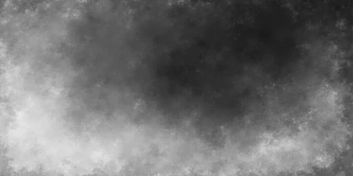 An abstract black and white background features a dark, misty cloudscape where smoke and storm clouds blend into a textured nature backdrop of rain and moonlit fog